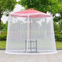 Moustiquaire pour parapluie de jardin - Écran anti-insectes et pare-soleil - Blanc