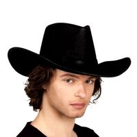 Chapeau de cowboy noir - Wyoming - modèle Cow-boy - adulte - simili cuir