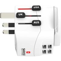 Adaptateur de Voyage Universel a 2 et 3 Poles + 4 Ports USB de 4,8 A
