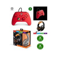 Pack Manette XBOX ONE-S-X-PC ROUGE Officielle + Casque Gamer PRO H3 ORANGE SPIRIT OF GAMER XBOX ONE/S/X/PC