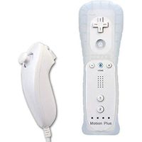 Manette Wii Motion plus + Nunchuck + housse compatible pour Nintendo Wii