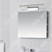 TD® 7W Applique de salle de bain en acier inoxydable 85V-265V Éclairage de miroir à LED avec interrupteur (blanc chaud)
