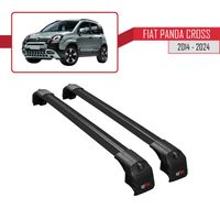 Compatible avec Fiat Panda 2 (169) 2003-2012 FLY Model Barres de Toit Railing Porte-Bagages de Voiture Noir Aluminium 3 Barres