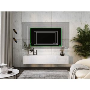 MEUBLE TV Meuble TV - DMG - 170 cm - Blanc mat/Blanc brillan