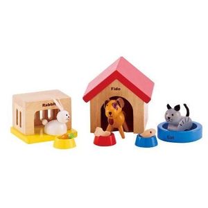 MAISON POUPÉE Famille d'animaux domestiques en jouet Hape E3455