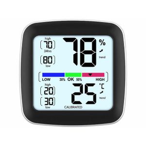 THERMO - HYGROMÈTRE Thermomètre-hygromètre numérique à écran LCD