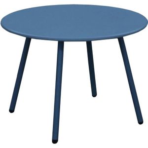 TABLE BASSE Table basse jardin ronde en acier Rio 50 cm Bleu