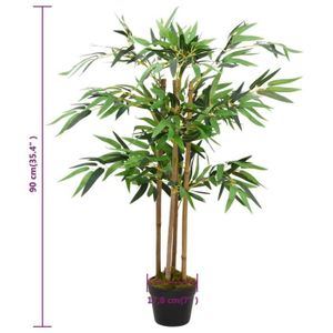 FLEUR ARTIFICIELLE FAN - Plante artificielle avec pot Bambou Twiggy 90 cm - DX4205