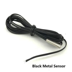 COMMANDE CHAUFFAGE HX08387-Black Metal Sensor -Sonde de Thermostat de chauffage de 3 mètrescapteur pour régulateur de température au sol chaud