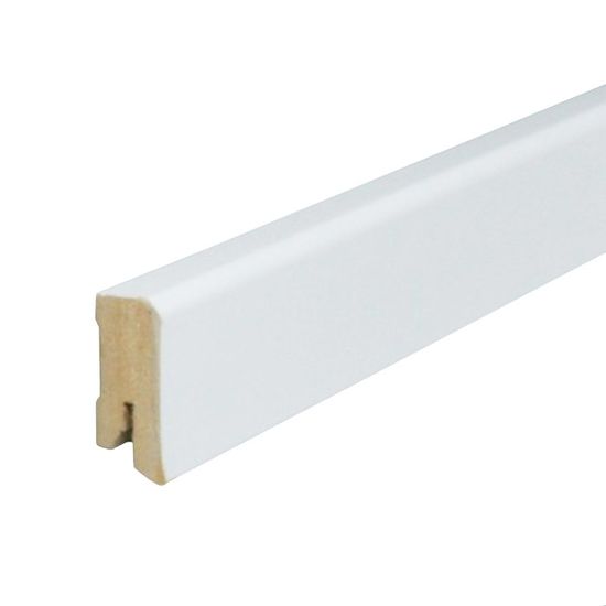 Plinthe PROVISTON – 13 X 58 X 2500 Mm, MDF Revêtu Blanc, Arêtes Vives, Allemagne