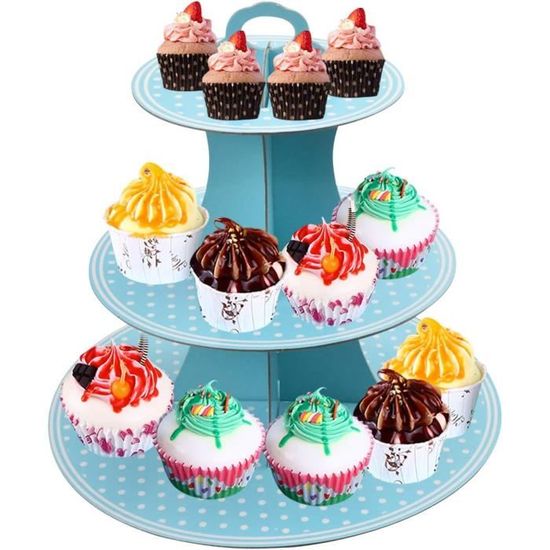 MengH-SHOP Présentoir à Cupcakes 3 Niveaux Carton Support De