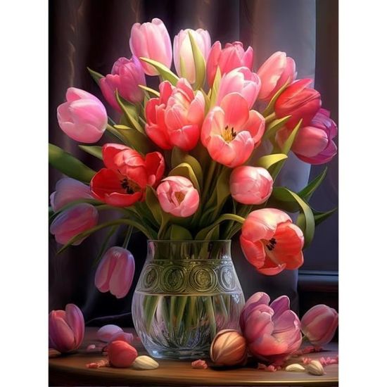 Kit Peinture Diamants 5D DIY 40x50cm - Motif Oiseau Et Fleur - Loisir Créatif Adultes Débutants - Déco Murale - 2