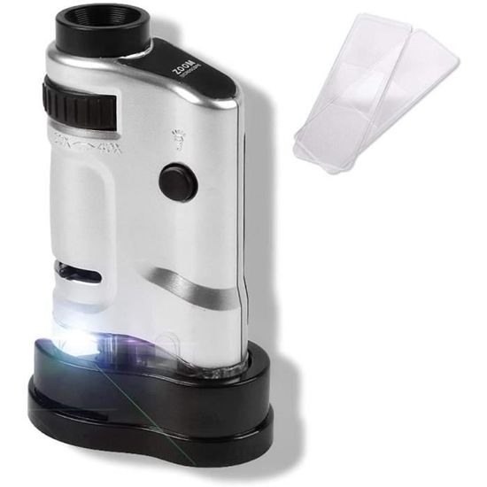 Loupe Optique Portable 20x Avec 21 LEDs USB - Noir/Blanc - Neuf