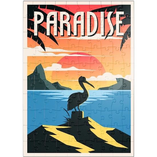 MyPuzzle Papua New Guinea Biodiversity Puzzle - 500 Piece Vintage Travel Poster Jigsaw (Made In USA)