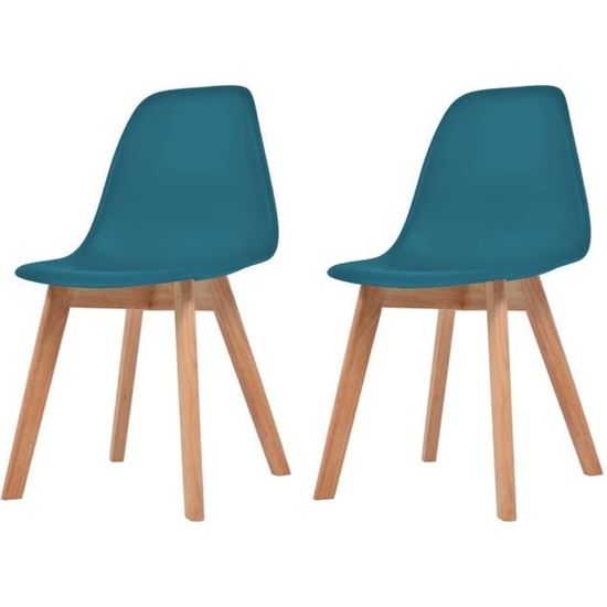 #37272 2 x Chaises de salle à manger Professionnel - Chaise de cuisine Chaise Scandinave - Turquoise - Plastique Parfait