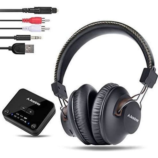Avantree HT4189 40 H Casque TV sans Fil avec emetteur Bluetooth Ecouteur Bluetooth pour Television Support Optique RCA 3 5 mm Cdiscount TV Son Photo