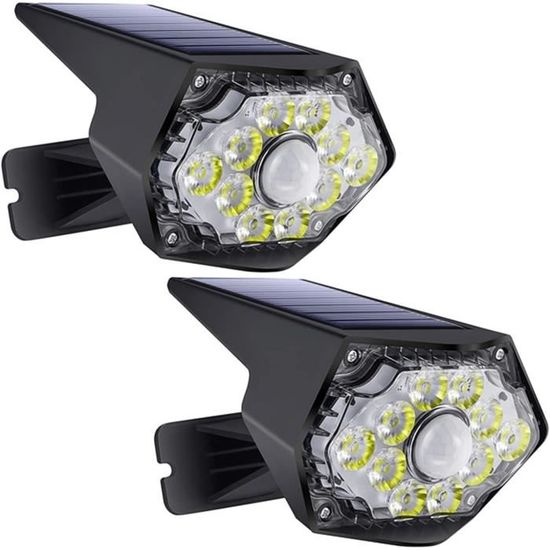 Lot De 2 Lampes Solaires D'Extérieur Ip67 Étanche Avec Réflecteur