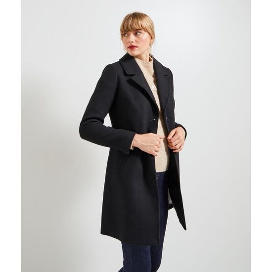 GRAIN DE MALICE Manteau par dessus femme Black Cdiscount Pret a Porter
