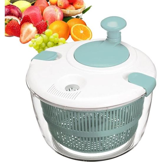 Essoreuse à Salade Manuelle à Manivelle – Grande Capacité, Système De Drainage Intégré, Légumes Et Fruits – ABS Robuste - 9