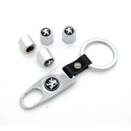 Bouchons De Valve - Multicolore - Lot De 4 - Avec Porte Clé