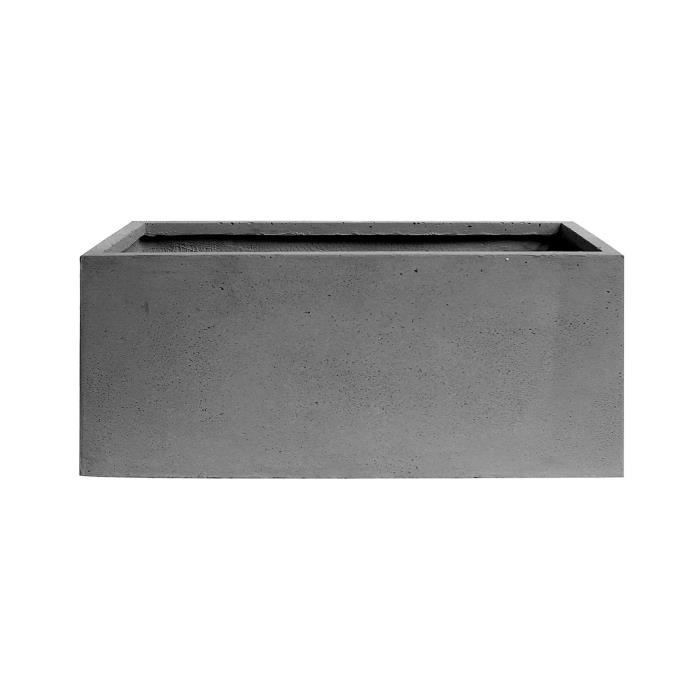 Jardinière rectangulaire lisse - 80 x 37 x 37 cm - Gris anthracite