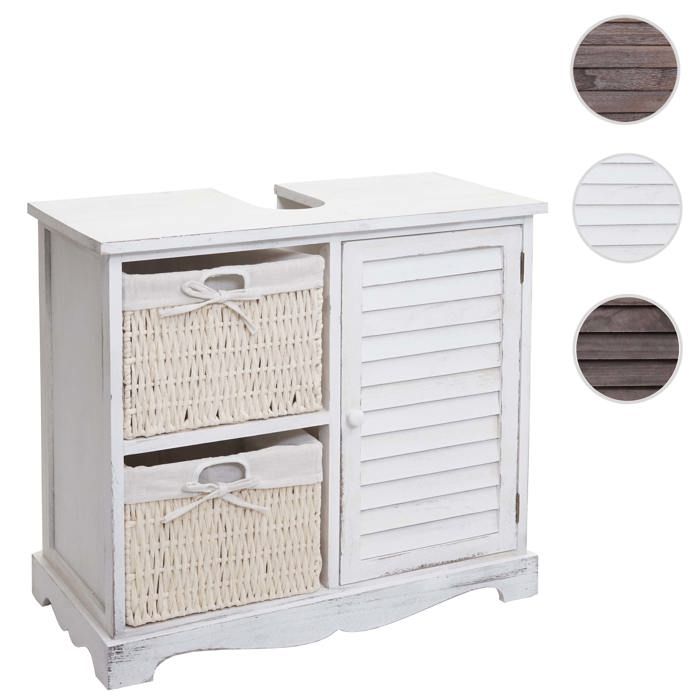 MCW Meuble sous-vasque MCW-H20 60x65x31cm ~ shabby blanc