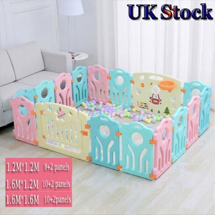 Parc bébé plastique pour la sécurité d'enfants barriere maison intérieur - extérieur - Jardin (Multicolore, 8+2 Panels)