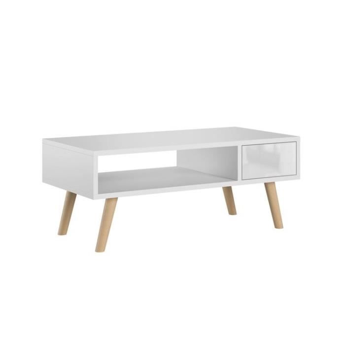 Table basse, table d'appoint Julia blanc laqué