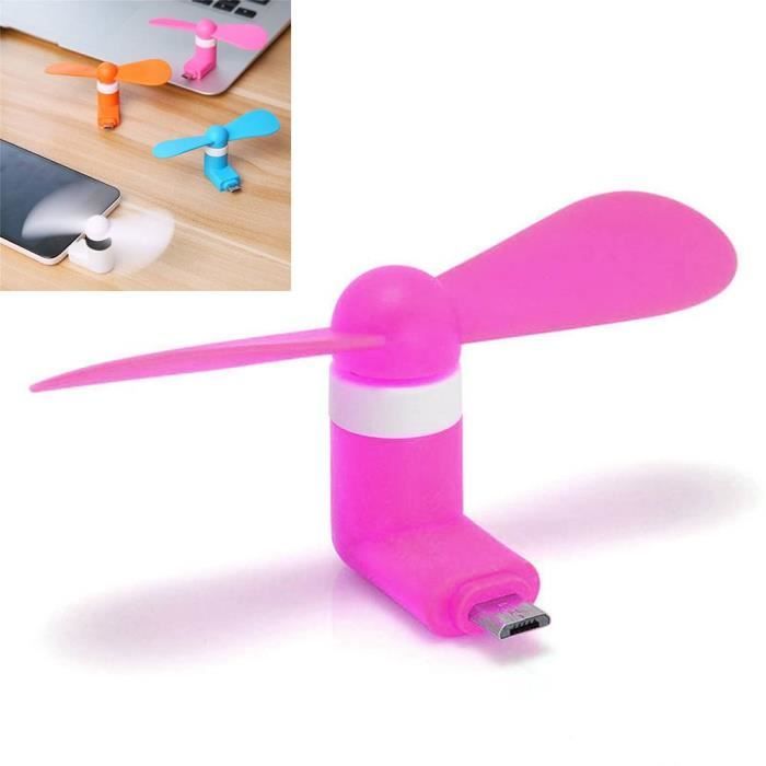 Mini Ventilateur USB Smartphone Android Refroidissement Samsung Huawei P8 P9 P10 Rose