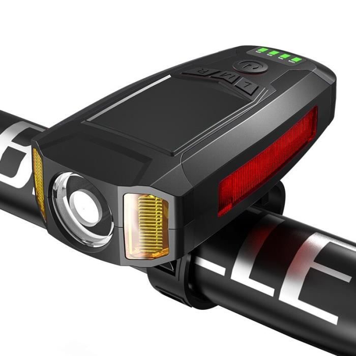 Voyant d'avertissement de lampe de poche de lumière avant de vélo avec les lumières de compteur de vitesse d'ordinateur