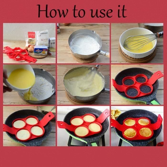 moule en silicone forme cercle rond cuisine pour crêpes oeufs frits gateau patisserie G0104