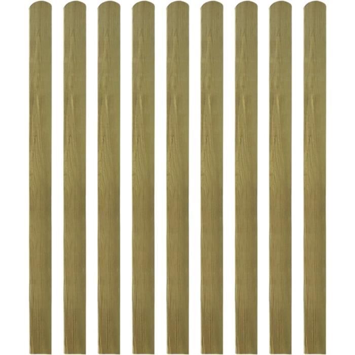 Lattes imprégnées de Clôture 30 pcs Bois 140 cm