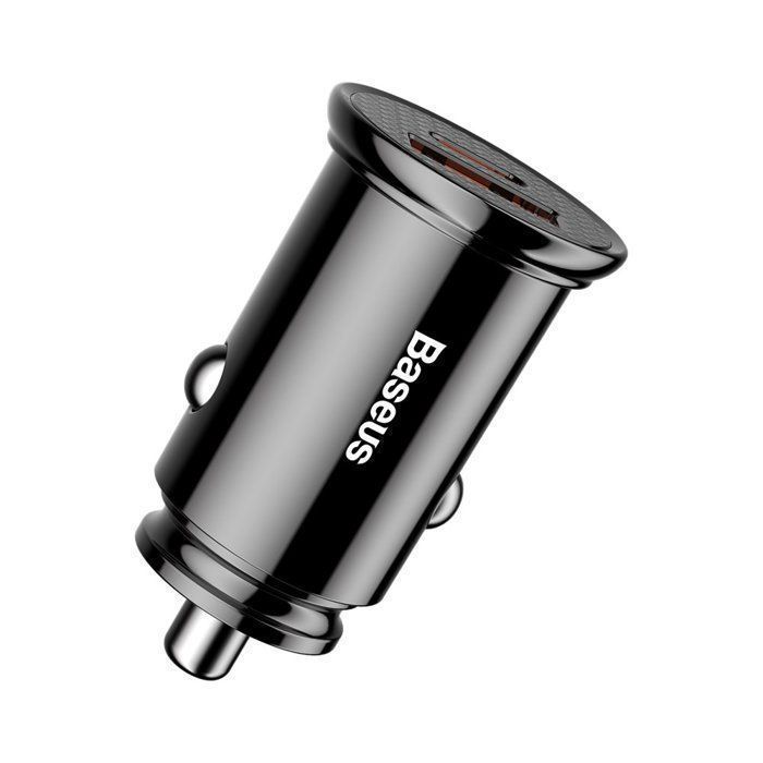 Baseus Chargeur de voiture double USB type C 30W USB 3.0 Charge rapide 4.0 3.0 pour Samsung Huawei Super charge