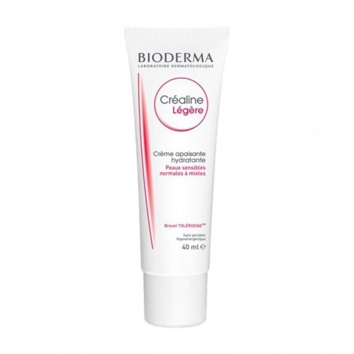 BIODERMA Créaline Légère Crème Apaisante Hydratante Peaux Sensibles Normales à Mixtes 40ml (lot de 2