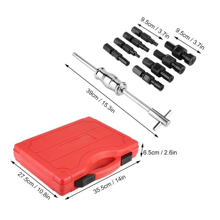 9pcs ensemble de dissolvant d'extracteur de roulement intérieur de trou borgne Kit interne de marteau coulissant-ALI