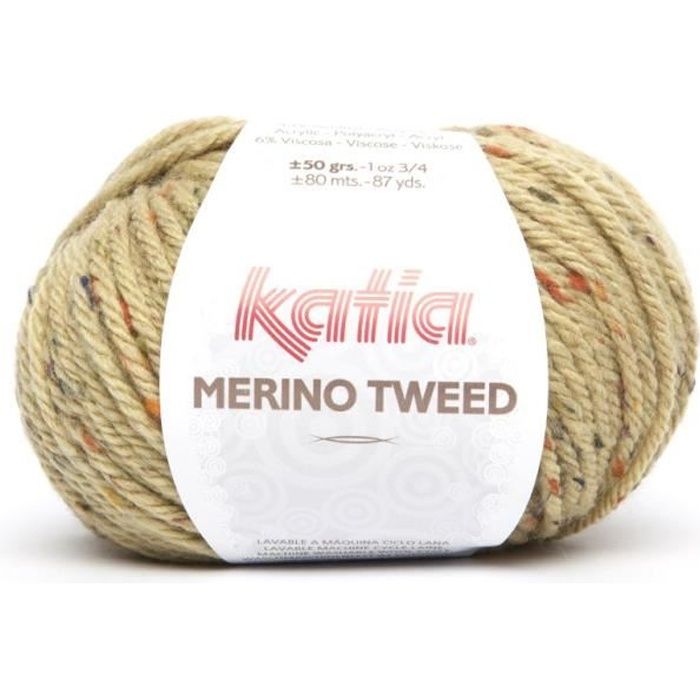 Laine MERINO TWEED Katia 410 Paille