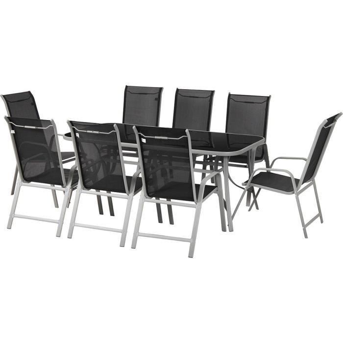 HABITAT ET JARDIN Salon de jardin -Cordoba XL 180- - Phoenix - Noir