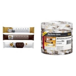 HELLMA Mini sticks de sucre, dans une bôite ron…