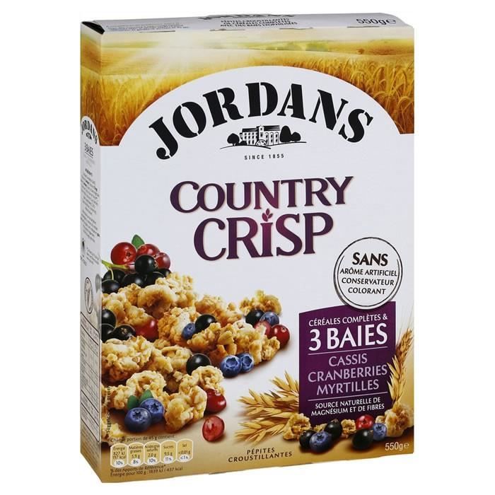 JORDANS Country Crisp - Céréales pépites aux 3 baies 550 g