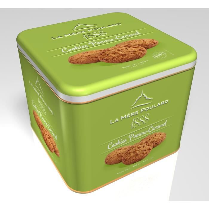 Biscuiterie la Mère Poulard Coffret Fer Cookies Pomme Caramel 400g