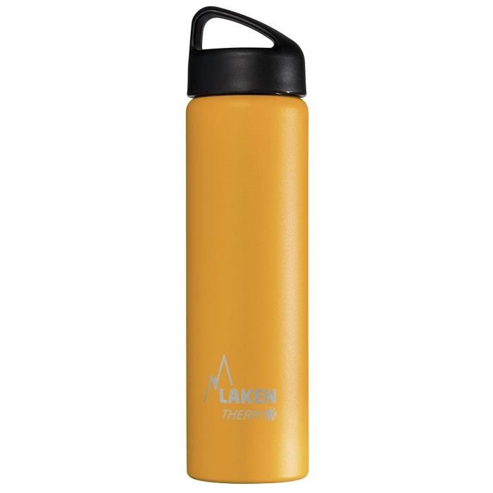 Laken Bouteille Isotherme Classique en Acier Inoxydable avec Isolation Sous Vide et Goulot Large 750 ml Jaune