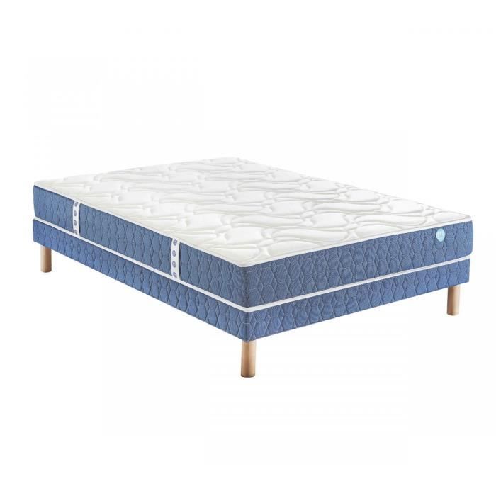 Ensemble Matelas ressorts Merinos STORY Confort Ferme 22 cm 180x200 Blanc Casse