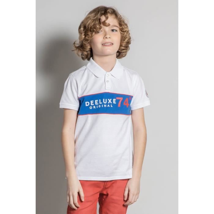 DEELUXE Polo avec bande logotée SQUADS White