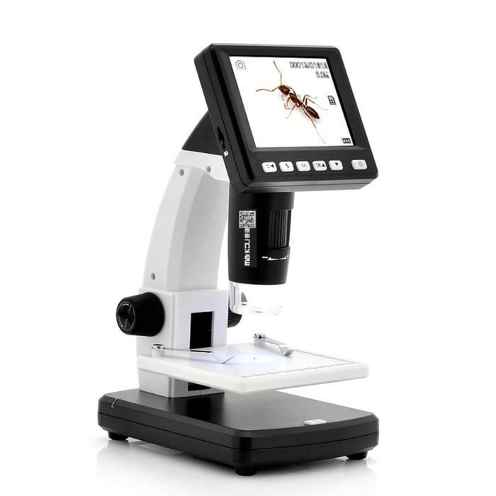 Microscope digital biologique professionnel 8LED Ecran LCD de 3,5 pouces
