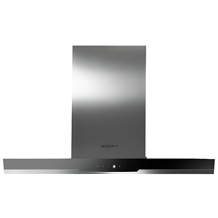 Rosieres - hotte décorative 90cm 510m3/h inox verre noire - rdsv985pn
