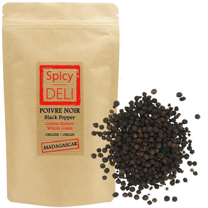 Poivre noir en grains de Madagascar 500 gr \