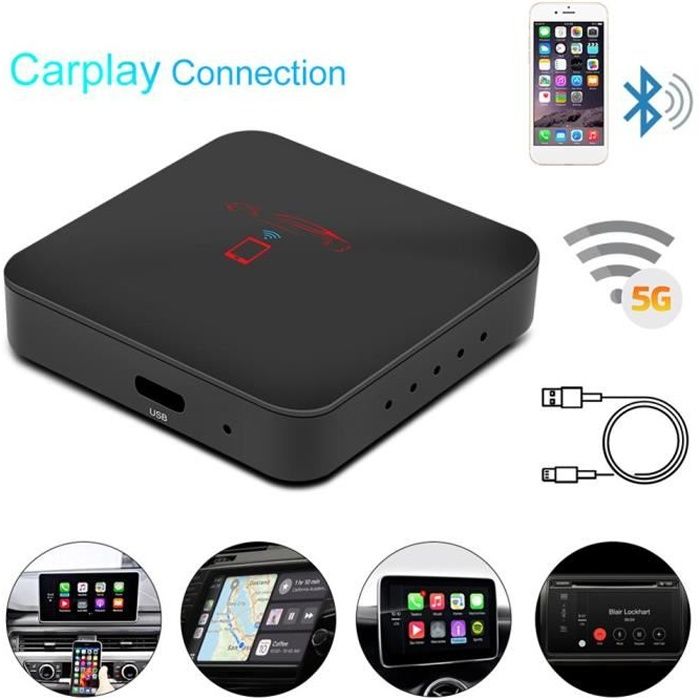 SURENHAP Adaptateur Carplay sans fil, filaire vers sans fil, module Carpaly de navigation de voiture (A)