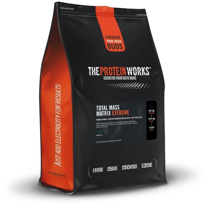 The Protein Works Total Mass Matrix Extreme, Mélange de Protéines, Chocolat Onctueux, 2.12kg - POWTMASSEXCHO2.12KG