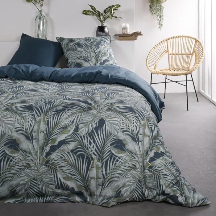 Housse de couette 240x260 Sunshine Osumi + 2 taies 100% coton 57 fils Vert