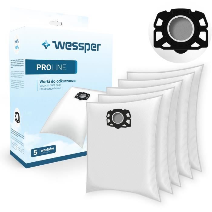 Wessper Sacs aspirateur + Filtre pour Karcher WD 3.230, 5 pieces, synthetique